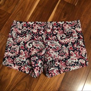 EUC. J.crew factory paisley shorts.